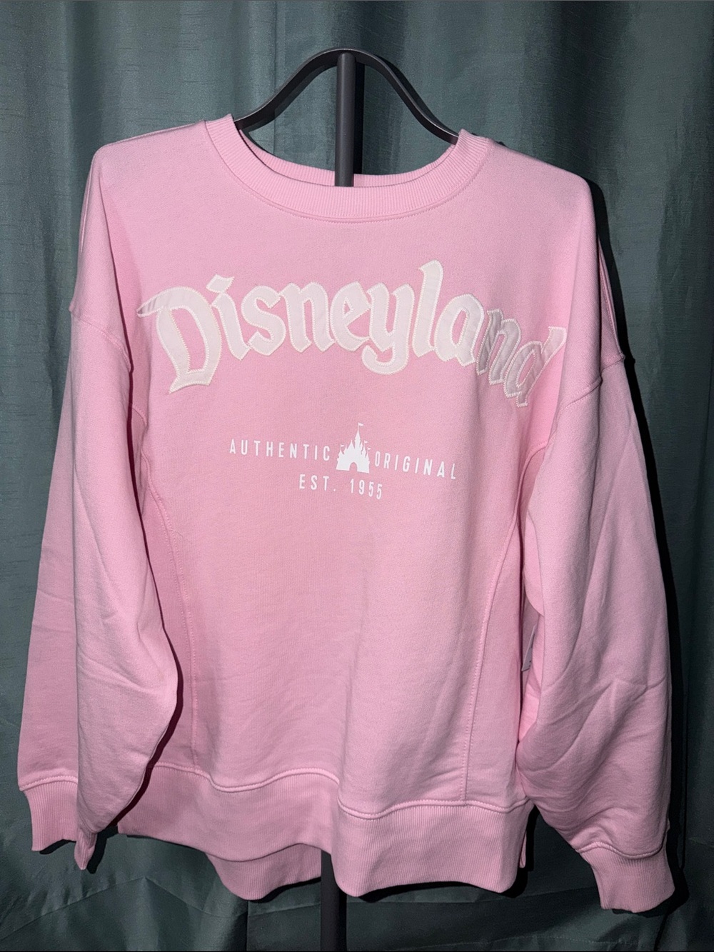 Disneyland Pink Crewneck Sweatshirt with White Logo